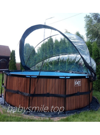 Басейн круглий з куполом EXIT, "дерево", 450х122 см